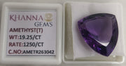 19.25/CT Natural Amethyst Gemstone of Premium Quality with Govt. Lab Certificate